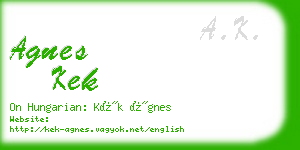 agnes kek business card